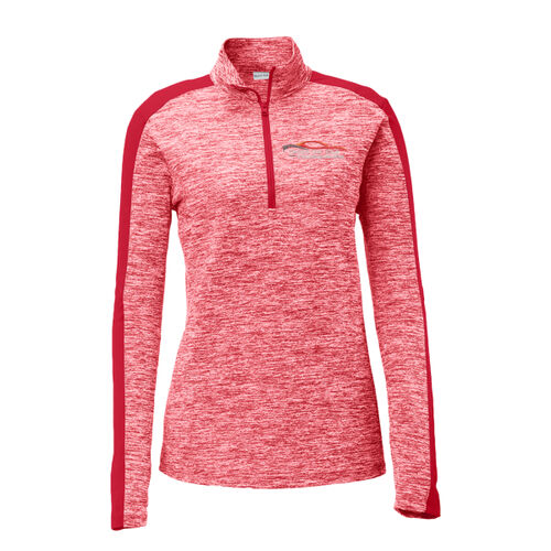 TCC Embroidered  - Ladies PosiCharge ® Electric Heather Colorblock 1/4 Zip Pullover Thumbnail