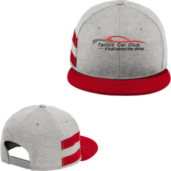 TCC Embroidered  - ® Shadow Heather Striped Flat Bill Snapback Cap Thumbnail