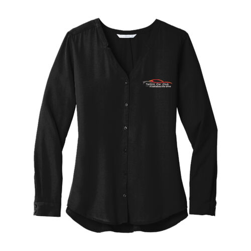 TCC Embroidered  - Ladies Long Sleeve Button Front Blouse Thumbnail