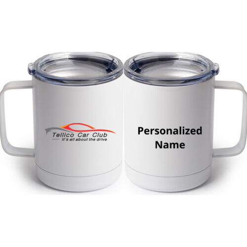 TCC Personalized - 10 oz White Stainless Steel Coffee Mug Thumbnail