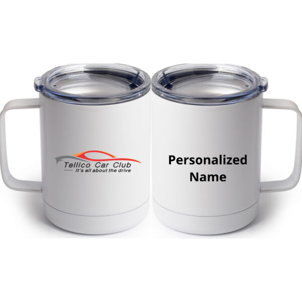 TCC Personalized - 10 oz White Stainless Steel Coffee Mug Thumbnail