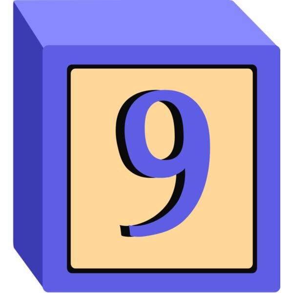 Toy Block Nine 9 Thumbnail